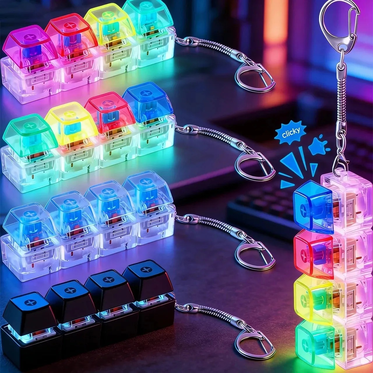 Electronics Gadgets For Kids - سلسلة مفاتيح لوحة مفاتيح LED، ألعاب